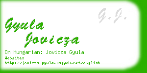 gyula jovicza business card